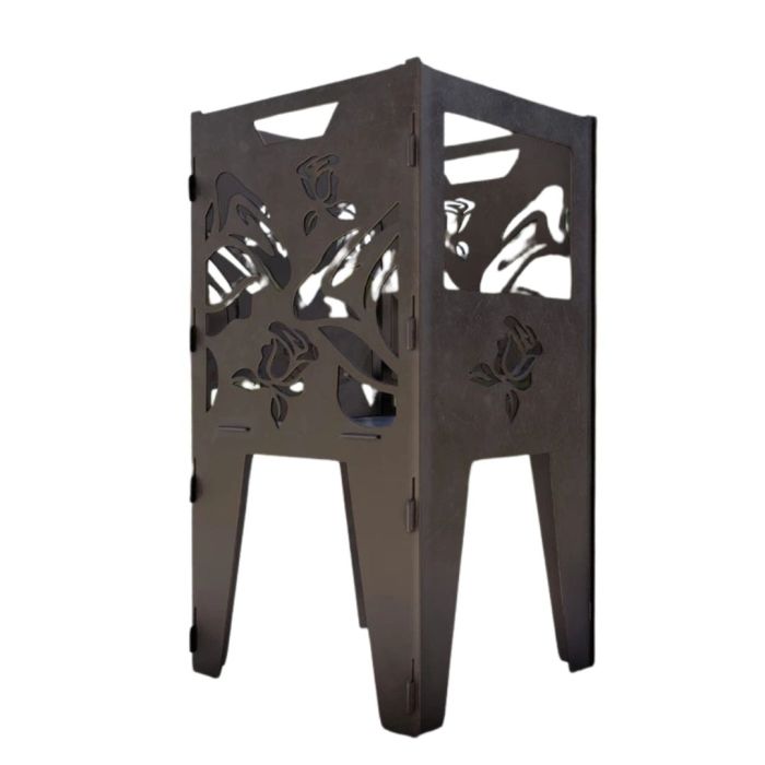 Кошик з грилем мангал-барбекю Троянди V2 513х393х750 мм, метал 3 мм без покриття
