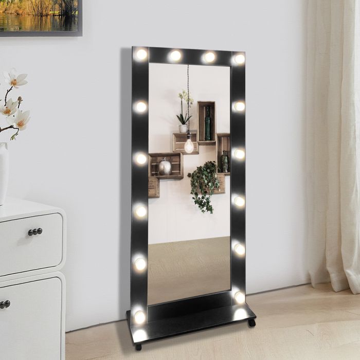 Зеркало напольное во весь рост с подсветкой Lux Black