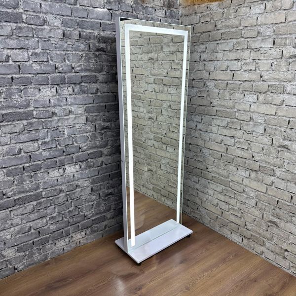 Дзеркало безрамне в повний зріст на колесах з Led підсвіткою 190х60 см