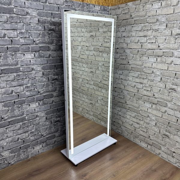 Дзеркало безрамне в повний зріст на колесах з Led підсвіткою 190х70 см